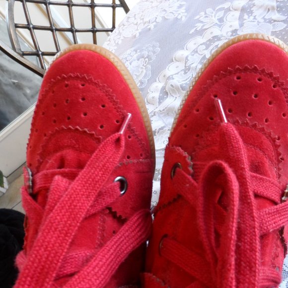 New Isabel Marant Raspberry Bobby Suede Leather Sneakers SIze 37 - Picture 11 of 15